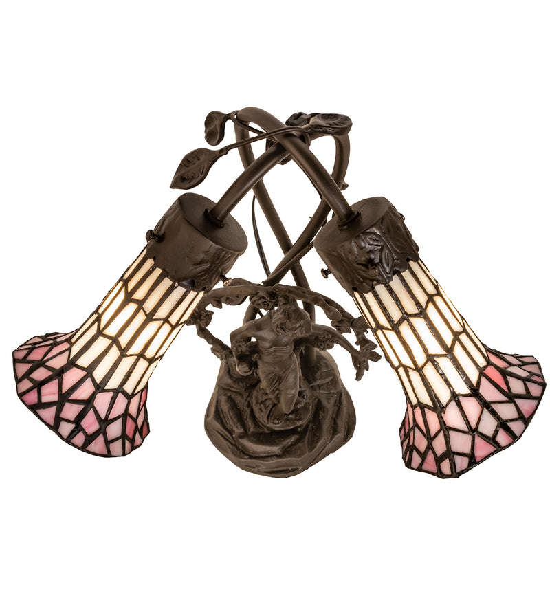 Meyda Tiffany 71641 Two Light Table Lamp, Mahogany Bronze