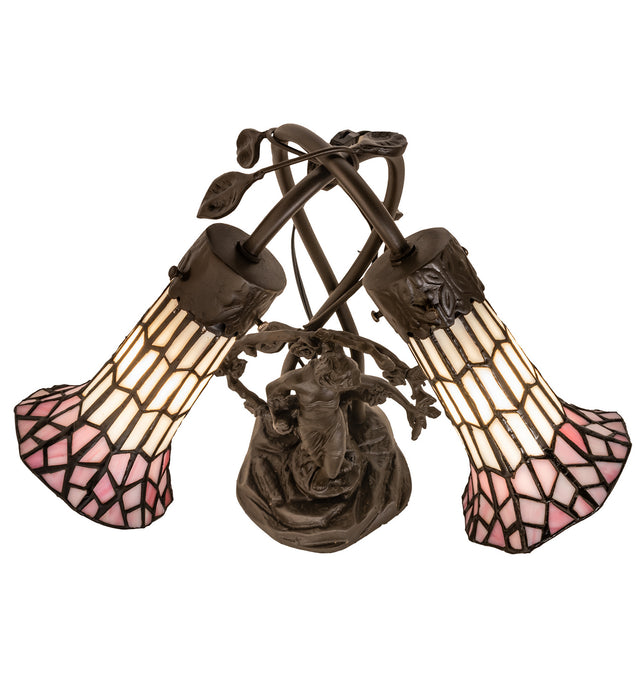 Meyda Tiffany 71641 Two Light Table Lamp, Mahogany Bronze