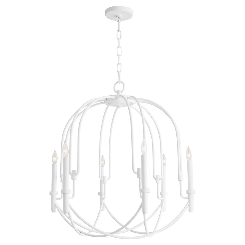 Cyan 11386 Six Light Pendant, Studio White