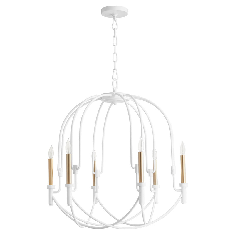 Cyan 11386 Six Light Pendant, Studio White