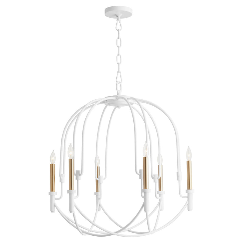 Cyan 11386 Six Light Pendant, Studio White