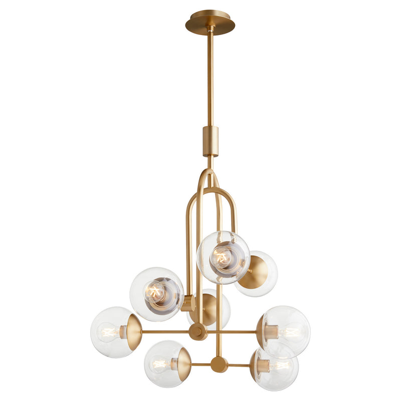 Cyan 11387 Eight Light Pendant, Aged Brass