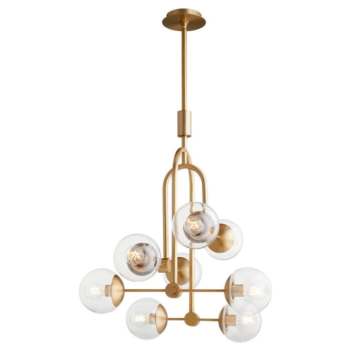 Cyan 11387 Eight Light Pendant, Aged Brass