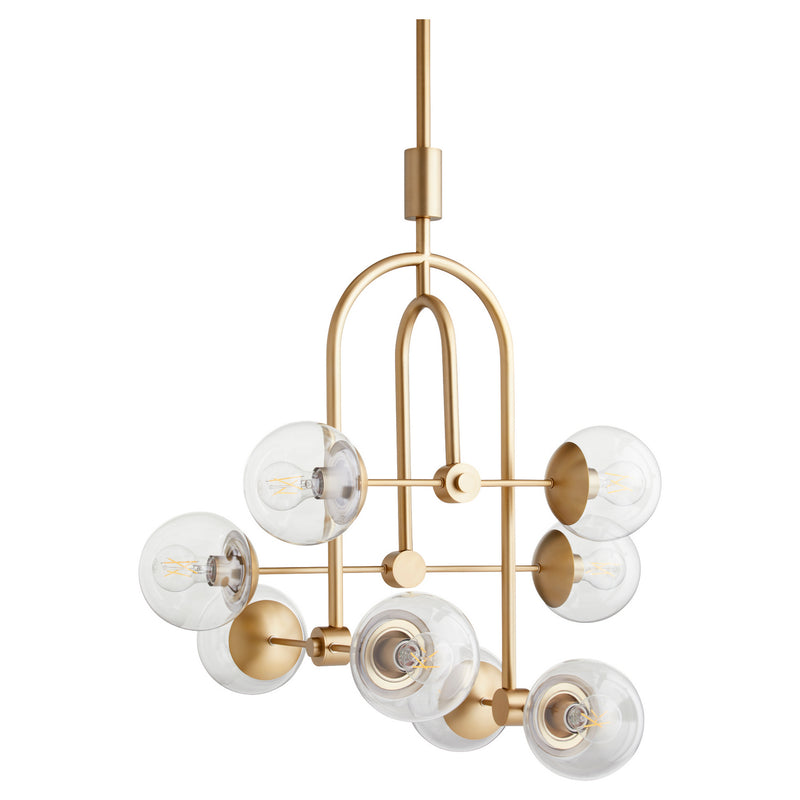 Cyan 11387 Eight Light Pendant, Aged Brass