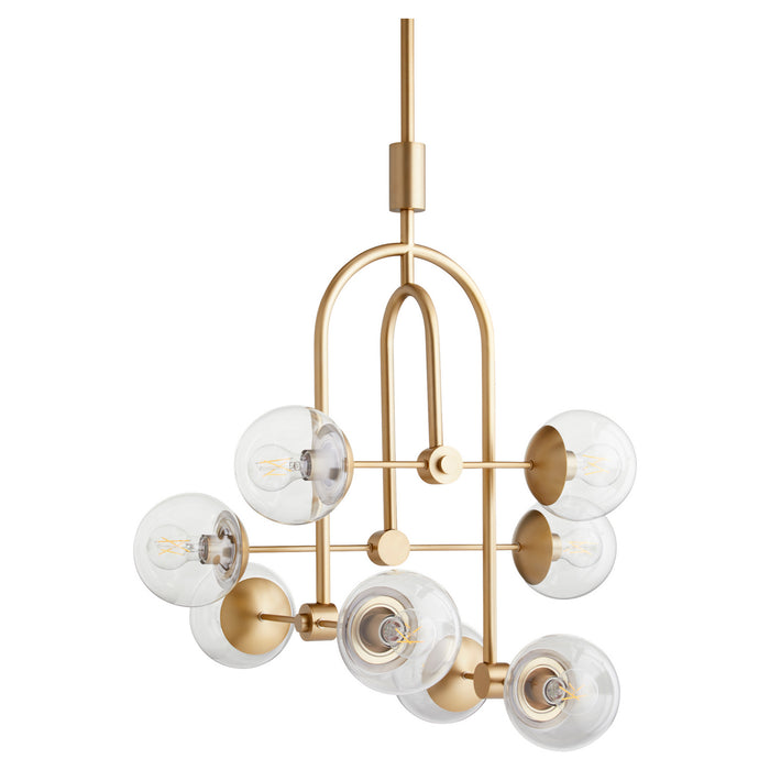 Cyan 11387 Eight Light Pendant, Aged Brass