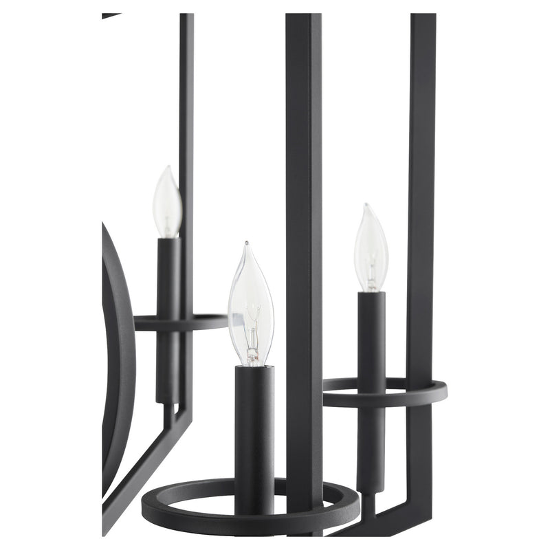 Cyan 11389 Six Light Chandelier, Noir