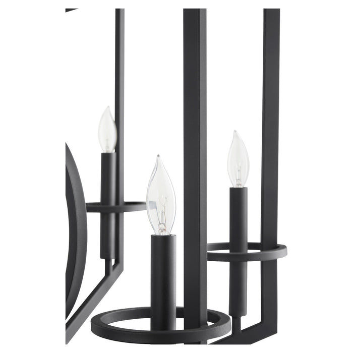 Cyan 11389 Six Light Chandelier, Noir