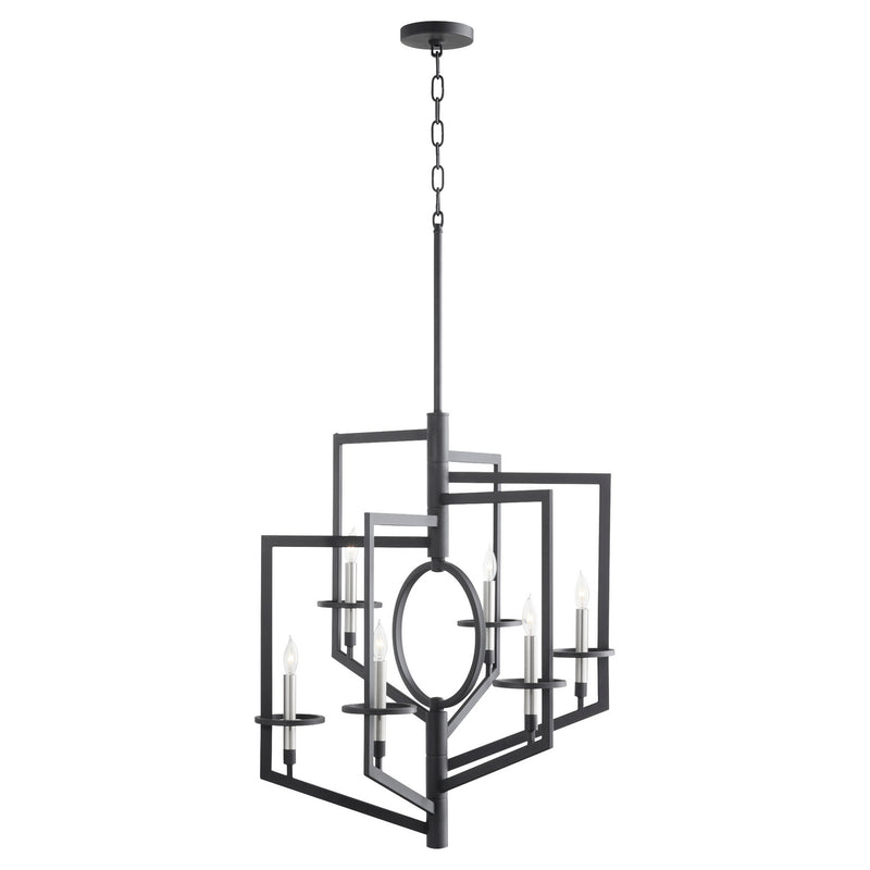 Cyan 11389 Six Light Chandelier, Noir
