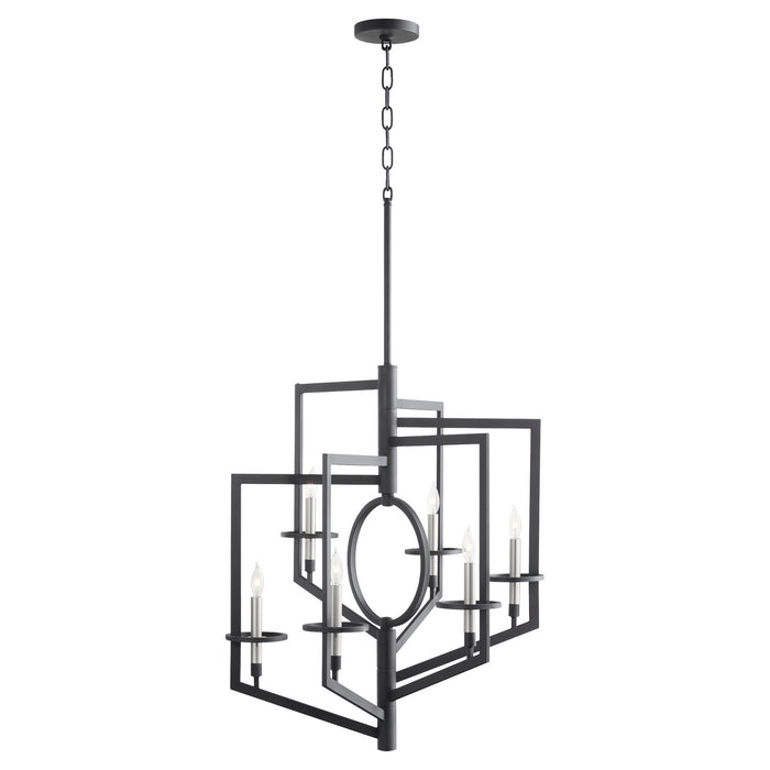 Cyan 11389 Six Light Chandelier, Noir