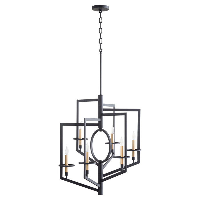 Cyan 11389 Six Light Chandelier, Noir