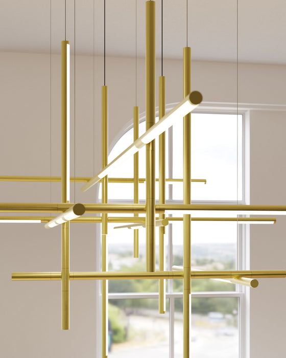 Sonneman 2099.14 LED Pendant, Brass Finish