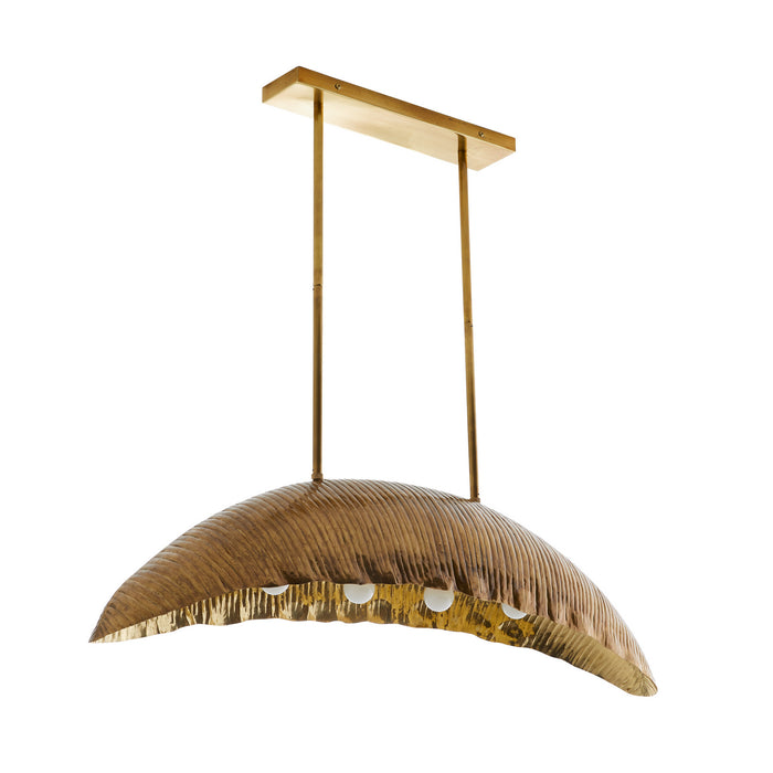 Arteriors 44789 Four Light Pendant, Vintage Brass