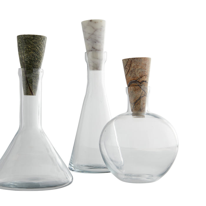 Arteriors 4633 Decanters, Set of 3, Clear