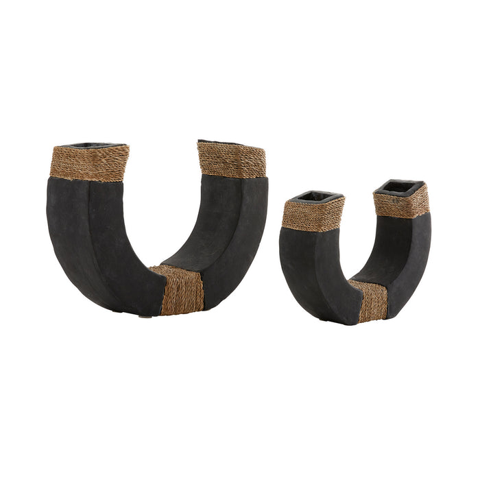 Arteriors 5675 Sculptures, Set of 2, Matte Charcoal