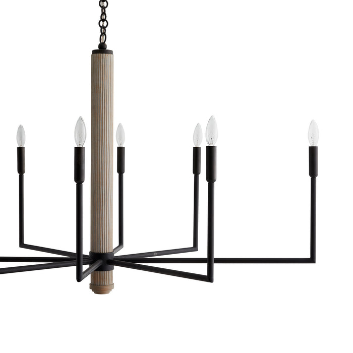 Arteriors 84068 Eight Light Chandelier, Blackened Iron