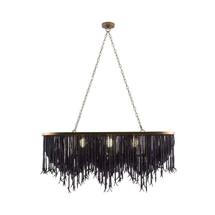 Arteriors 85026 Six Light Linear Chandelier, Dark Gray Wash