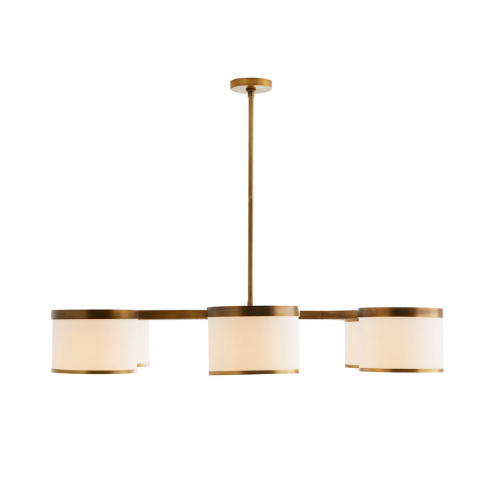 Arteriors 89477 Six Light Chandelier, Antique Brass