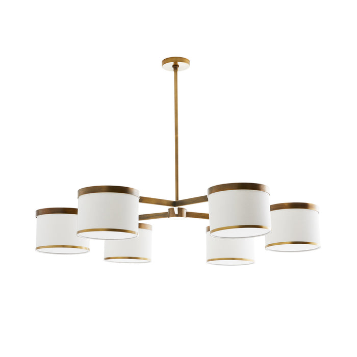 Arteriors 89477 Six Light Chandelier, Antique Brass