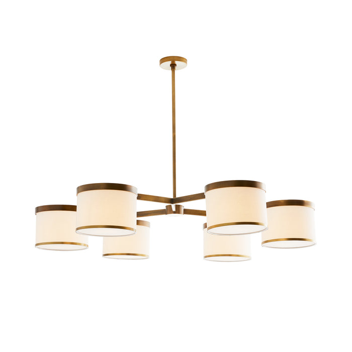 Arteriors 89477 Six Light Chandelier, Antique Brass