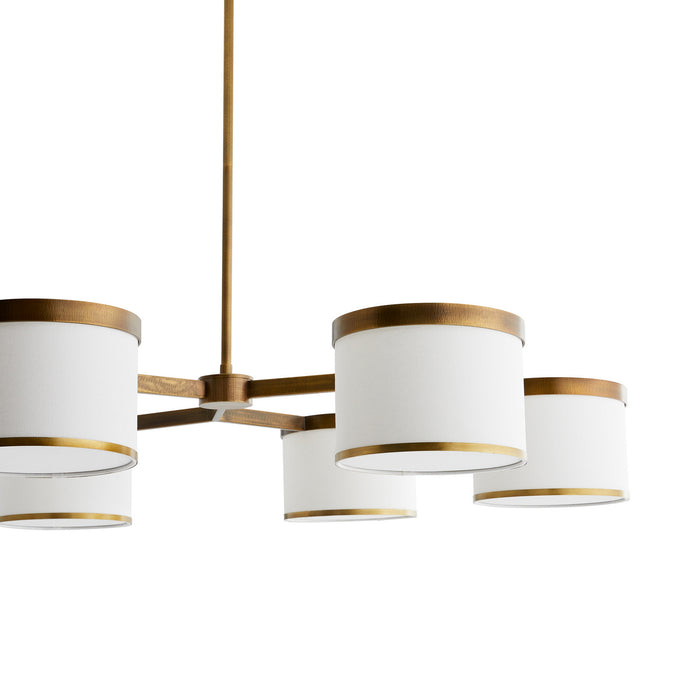 Arteriors 89477 Six Light Chandelier, Antique Brass