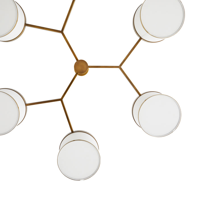 Arteriors 89477 Six Light Chandelier, Antique Brass