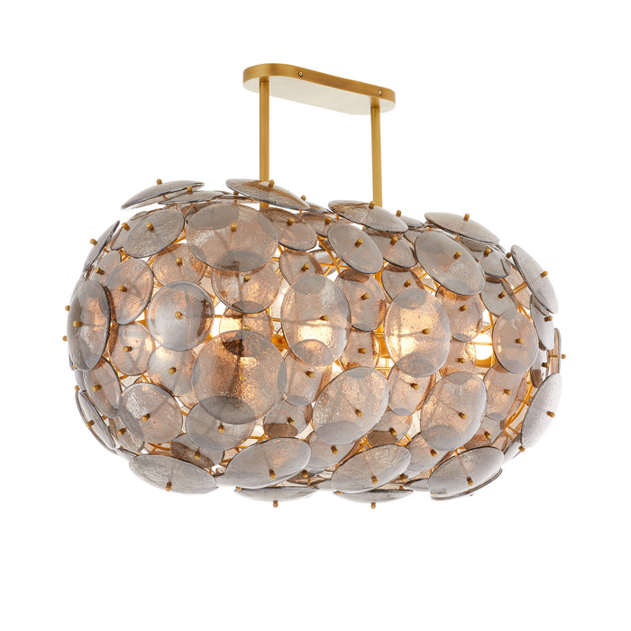 Arteriors 89491 Eight Light Chandelier, Smoke Luster