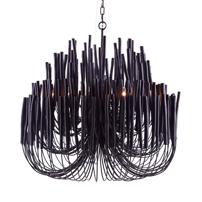 Arteriors 89495 Six Light Chandelier, Black