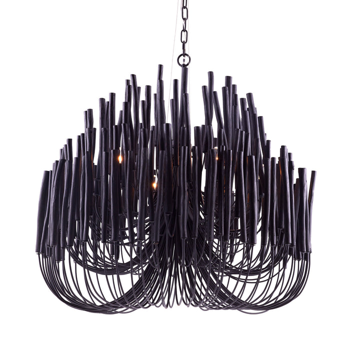 Arteriors 89495 Six Light Chandelier, Black