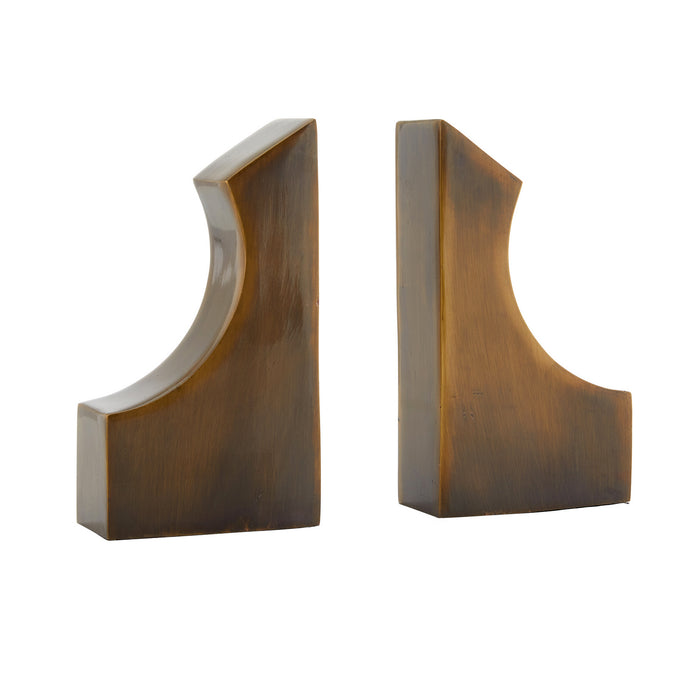 Arteriors DJ2057 Bookends, Set of 2, Vintage Brass