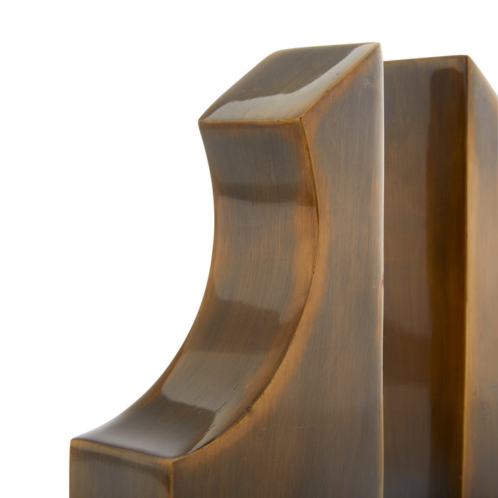 Arteriors DJ2057 Bookends, Set of 2, Vintage Brass