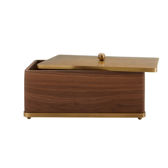 Arteriors DJ2058 Box, Satin Walnut