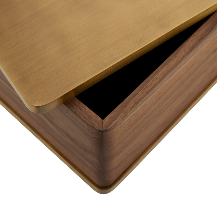 Arteriors DJ2058 Box, Satin Walnut