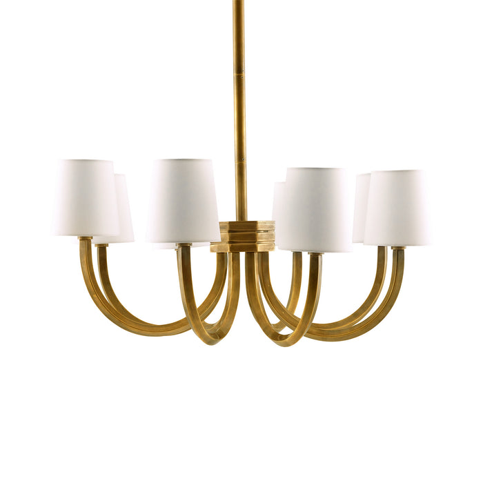 Arteriors DJ42000 Eight Light Chandelier, Vintage Brass