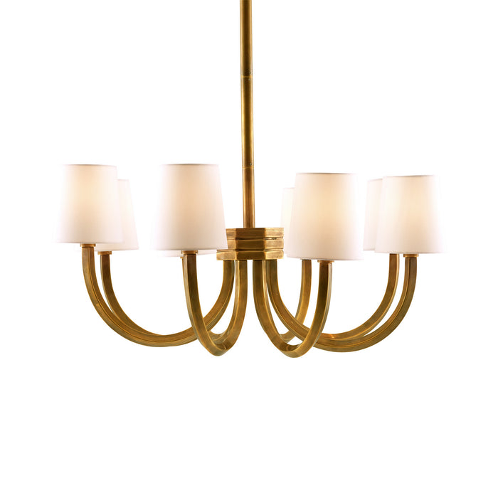 Arteriors DJ42000 Eight Light Chandelier, Vintage Brass
