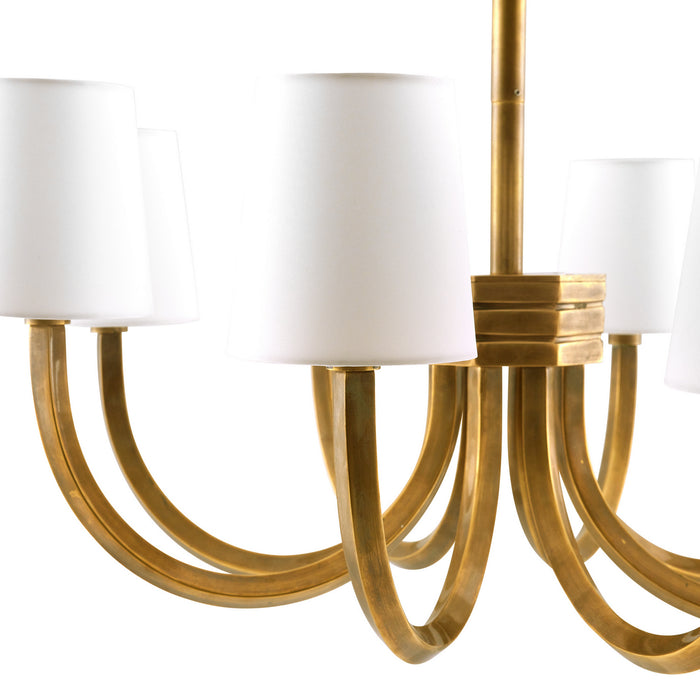 Arteriors DJ42000 Eight Light Chandelier, Vintage Brass