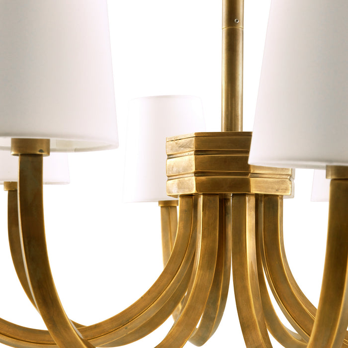 Arteriors DJ42000 Eight Light Chandelier, Vintage Brass