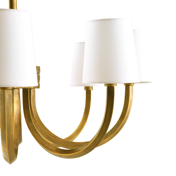 Arteriors DJ42000 Eight Light Chandelier, Vintage Brass