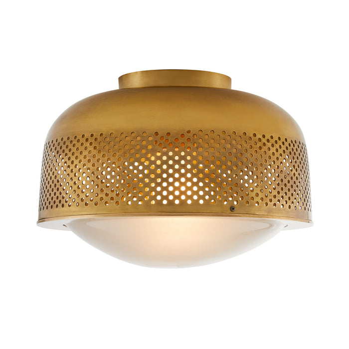Arteriors DJ42001 One Light Flush Mount, Vintage Brass
