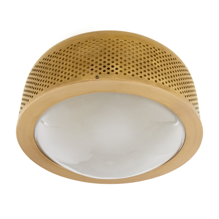 Arteriors DJ42001 One Light Flush Mount, Vintage Brass