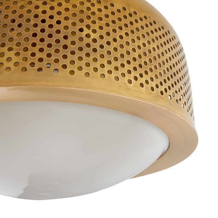 Arteriors DJ42001 One Light Flush Mount, Vintage Brass