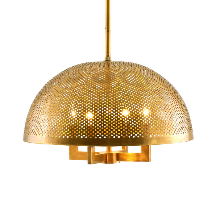 Arteriors DJ42002 Four Light Pendant, Vintage Brass