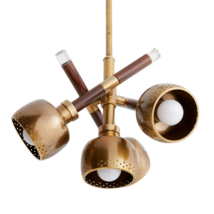 Arteriors DJ42004 Four Light Pendant, Dark Walnut