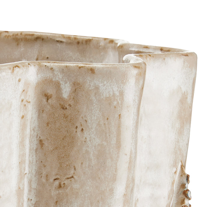 Currey and Company 1200-0541 Vase, Cream/Reactive Blue