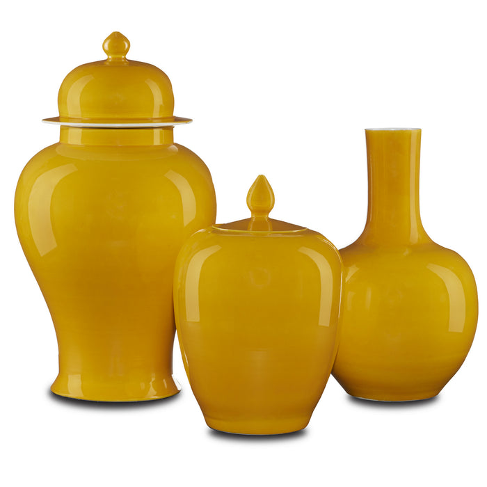 Currey and Company 1200-0580 Vase, Yellow