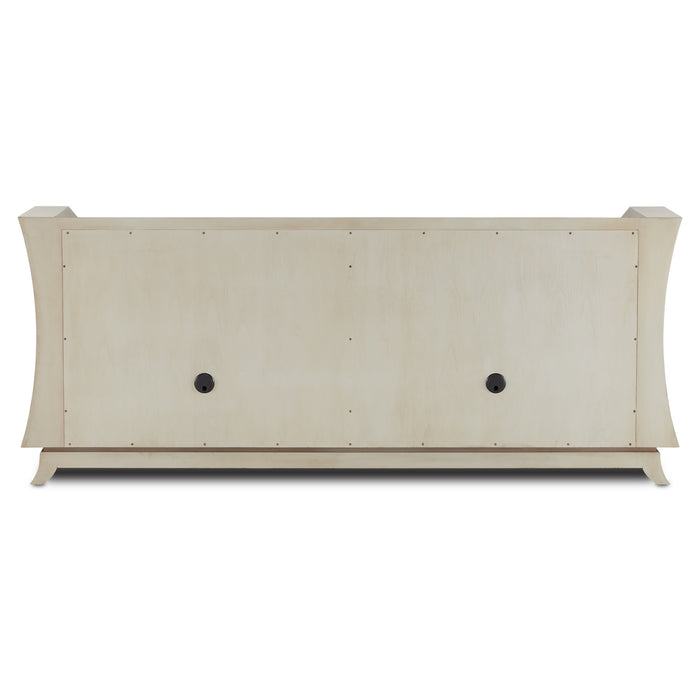 Currey and Company 3000-0212 Credenza, Oyster Gray/Cream/Brushed Polished Brass