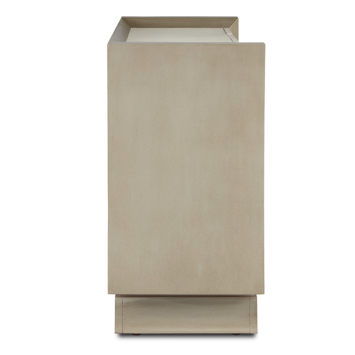 Currey and Company 3000-0212 Credenza, Oyster Gray/Cream/Brushed Polished Brass