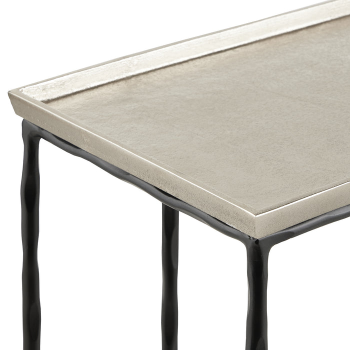 Currey and Company 4000-0134 Table, Nickel/Black