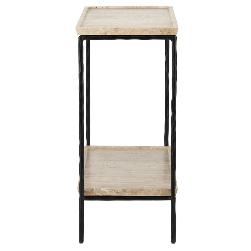 Currey and Company 4000-0136 Side Table, Natural/Black