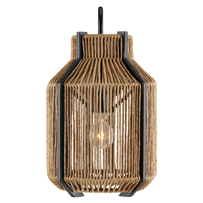 Currey and Company 5000-0203 One Light Wall Sconce, Natural/Satin Black