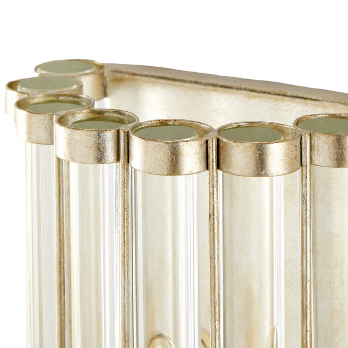 Currey and Company 5900-0047 One Light Wall Sconce, Contemporary Silver Leaf/Clear